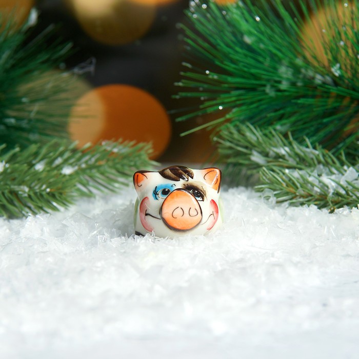 Сувенир «Поросёнок Матвей», 2,5 см, гжель, цвет