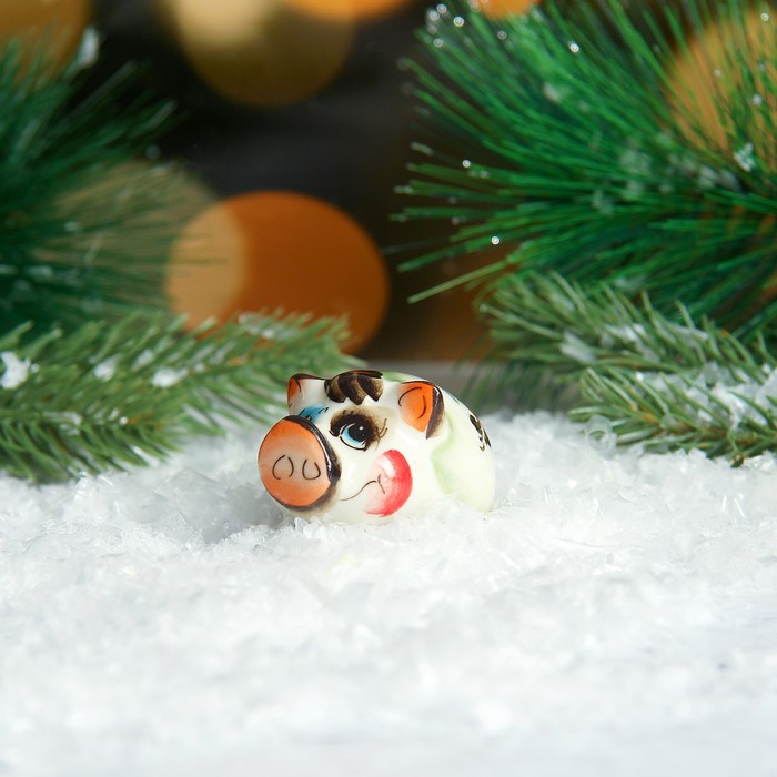 Сувенир «Поросёнок Матвей», 2,5 см, гжель, цвет