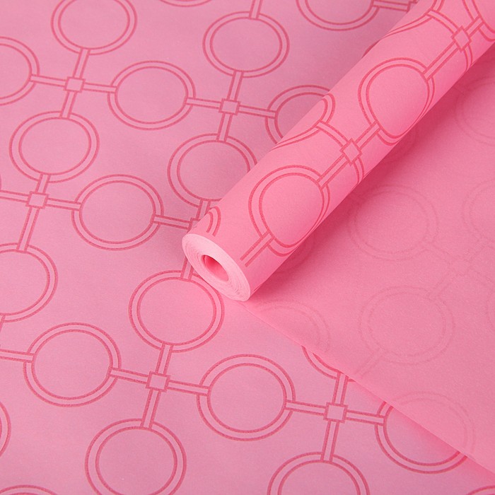 Пергамент флористический "Орнамент на розовом", 58 г/м², 0,5 х 10 м