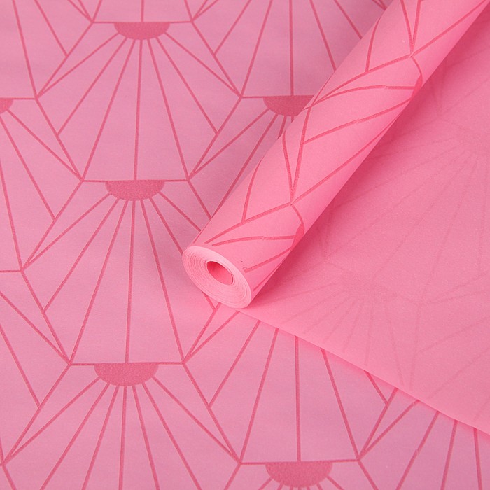 Пергамент флористический "Орнамент на розовом", 58 г/м², 0,5 х 10 м