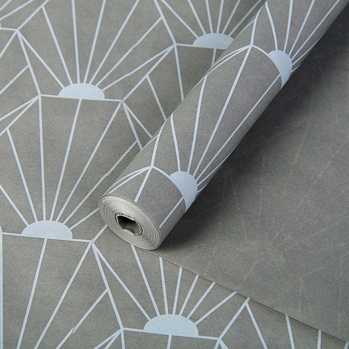 Пергамент флористический "Орнамент на сером", 58 г/м², 0,5 х 10 м