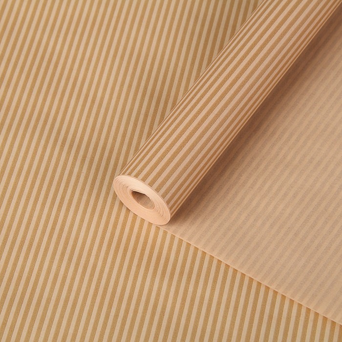 Пергамент флористический "Полосы тонкие на кофе", 58 г/м², 0,5 х 10 м