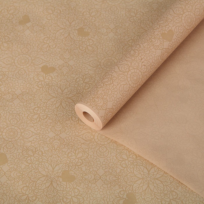 Пергамент флористический "Кружево на кофе", 58 г/м², 0,5 х 10 м