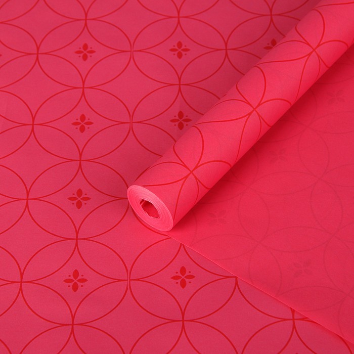 Пергамент флористический "Круги  на коралловом", 58 г/м², 0,5 х 10 м