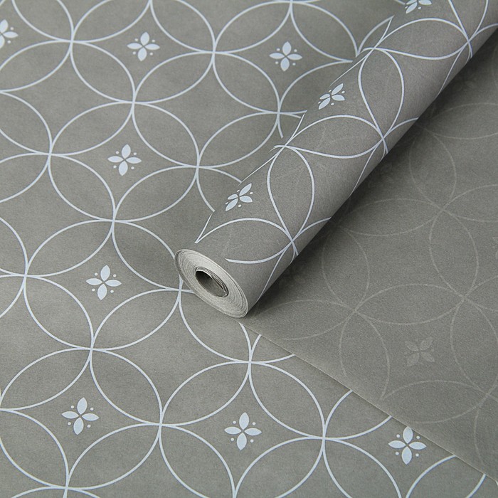 Пергамент флористический "Круги на сером", 58 г/м², 0,5 х 10 м