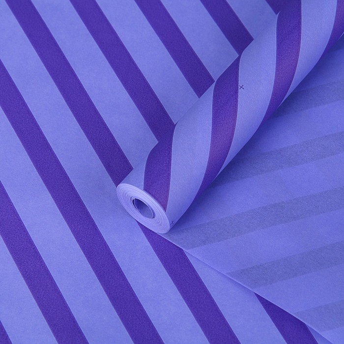 Пергамент флористический "Полосы наклонные на сиреневом", 58 г/м², 0,5 х 10 м