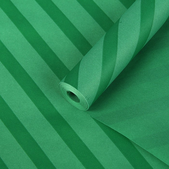 Пергамент флористический "Полосы наклонные на зеленом", 58 г/м², 0,5 х 10 м