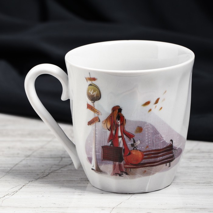 Кружка 0,35 л "Волна" модница, деколь, микс