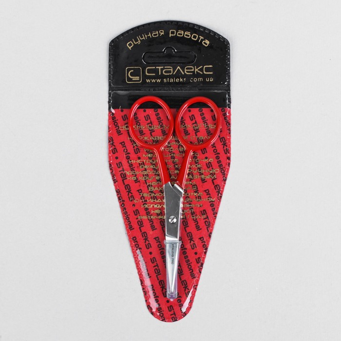 Ножницы маникюрные, цвет серебристый/красный