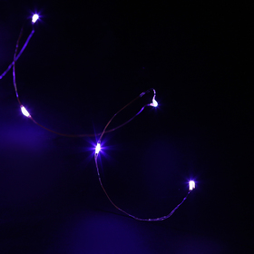 

УЦЕНКА Гирлянда "Роса" 5 м, 50 LED, батарейки в комплекте, ФИОЛЕТ