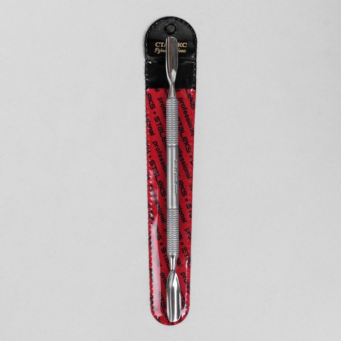 Лопатка маникюрная, двусторонняя, скруглённая, цвет серебристый