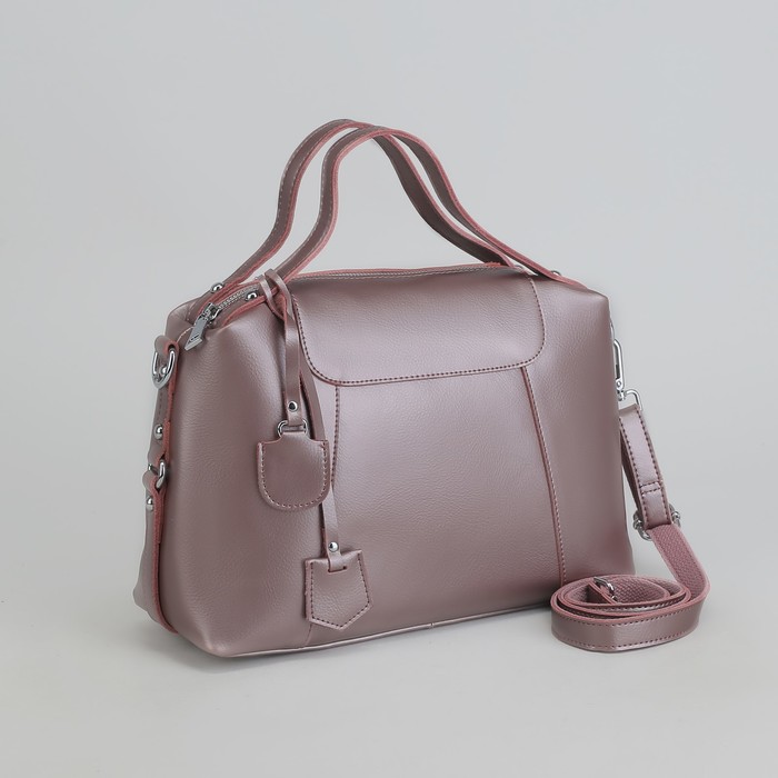 Сумка женская, отдел с перегородкой, наружный карман, длинный ремень, цвет кофе