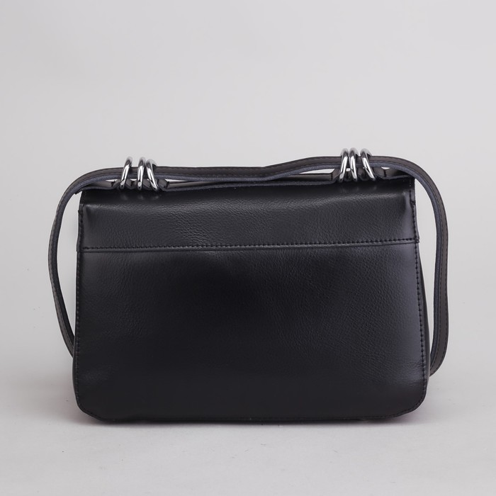 Сумка женская, отдел с перегородкой, наружный карман, длинный ремень, цвет чёрный