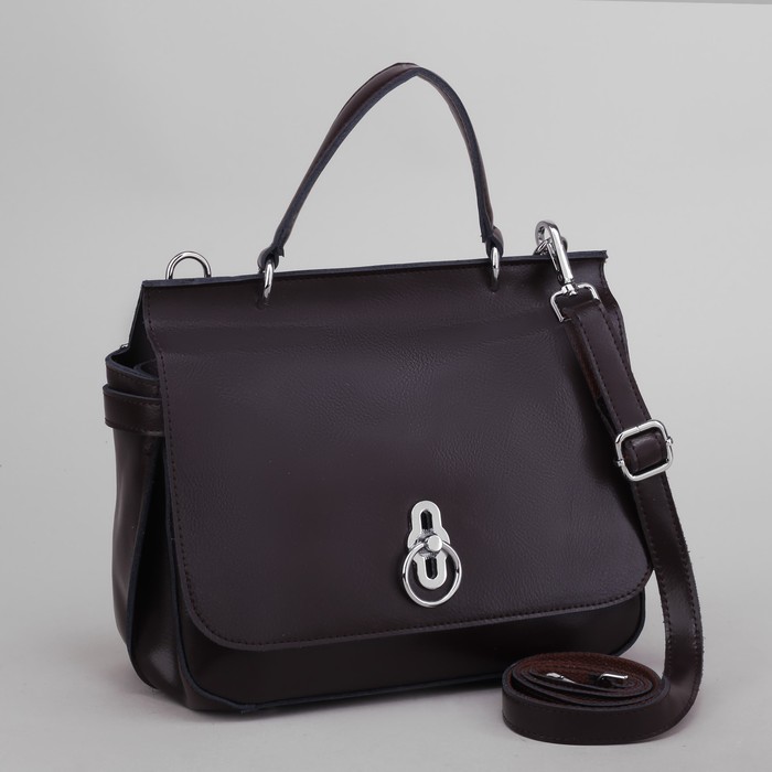 Сумка женская, отдел на молнии, наружный карман, длинный ремень, цвет кофе