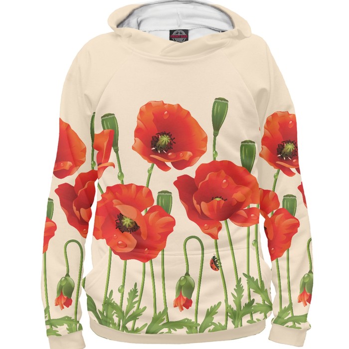 Худи для мальчика "Цветы Маки" , рост 140 см CVE-900942