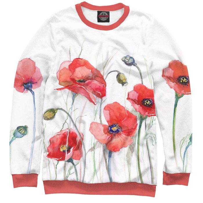 Свитшот для девочки "Маки" , рост 122 см CVE-880937