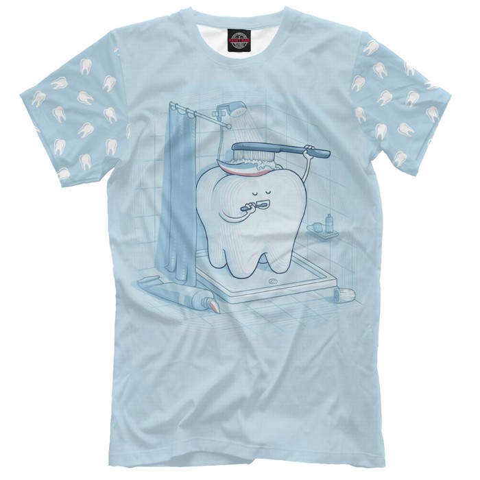 Футболка для мальчика "Зубик Моется" , рост 140 см VRC-727398