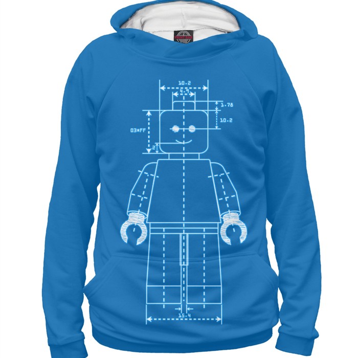 Худи для девочки "Чертеж Lego" , рост 140 см DZN-947825