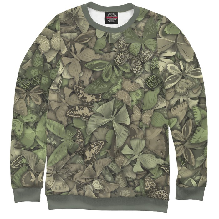 Свитшот для девочки "Камуфляж с бабочками" , рост 152 см APD-210719