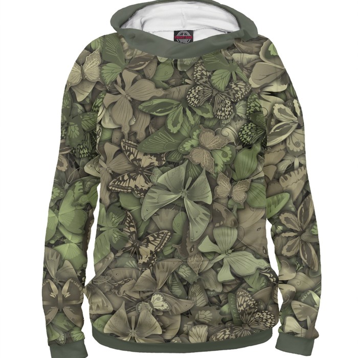 Худи для девочки "Камуфляж с бабочками" , рост 152 см APD-210719