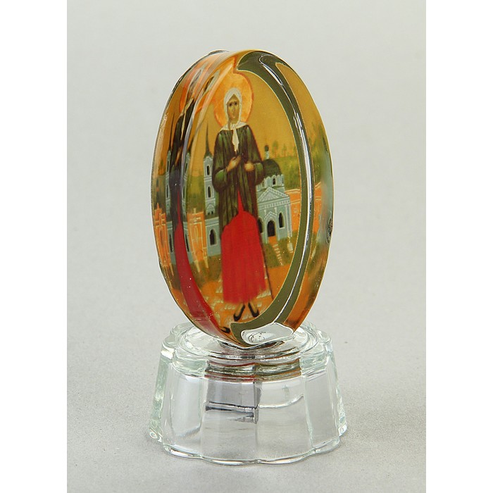 Икона "Ксения Петербургская" со светодиодом, овальная