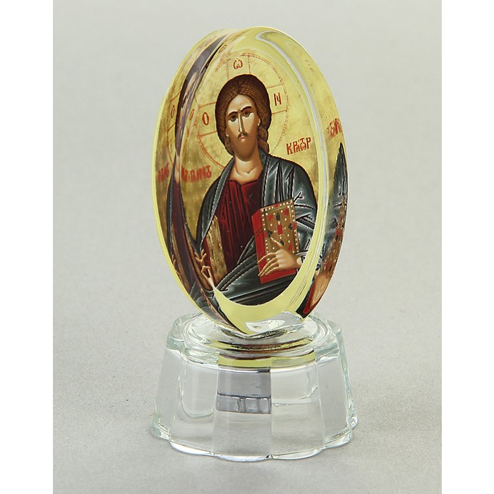 Икона "Иисус Христос" со светодиодом, овальная