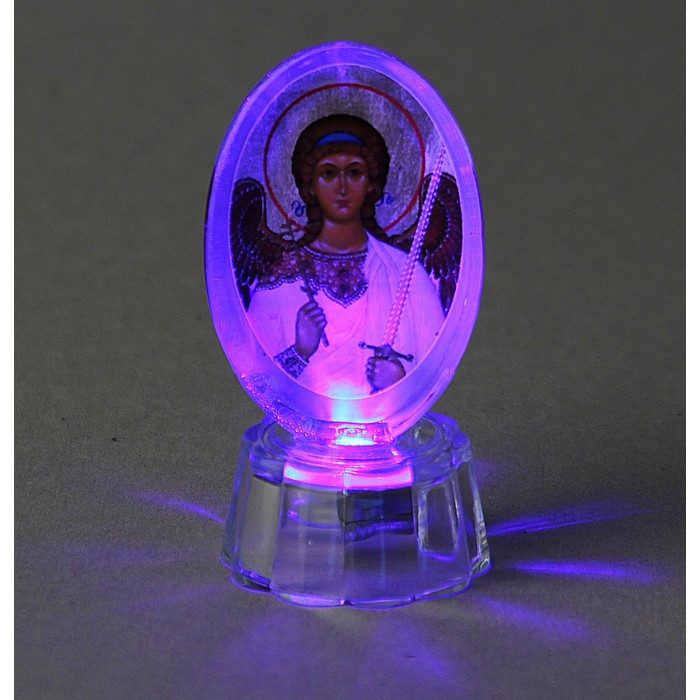 Икона "Ангел Хранитель" со светодиодом, овальная