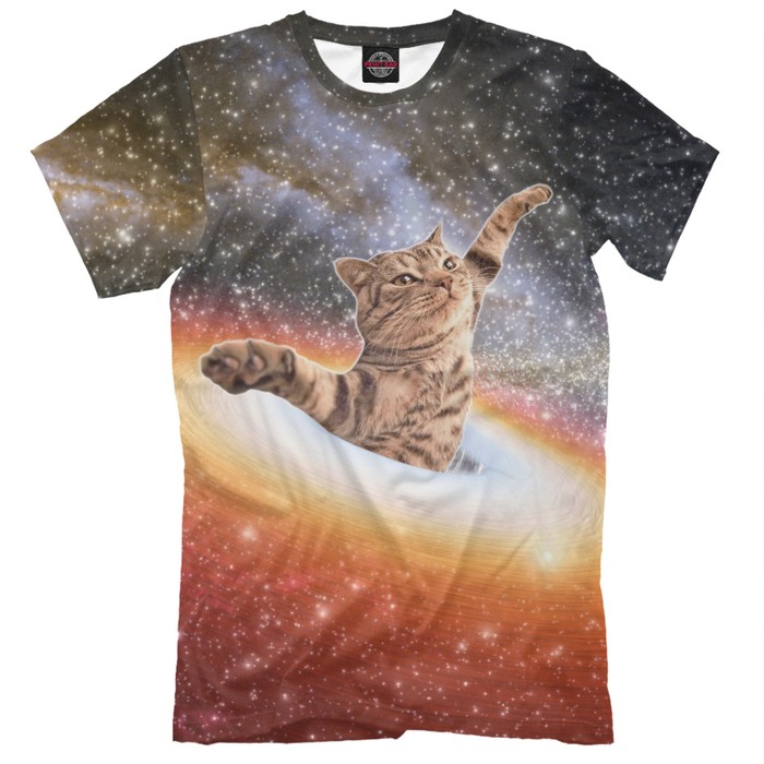 Футболка для мальчика "Кот в космосе" , рост 140 см APD-512186