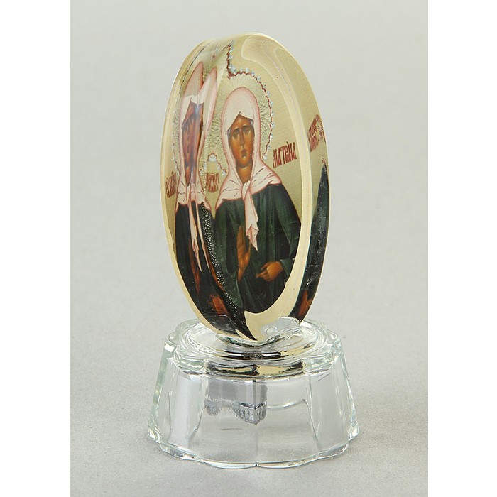 Икона "Матрона Московская" со светодиодом, овальная