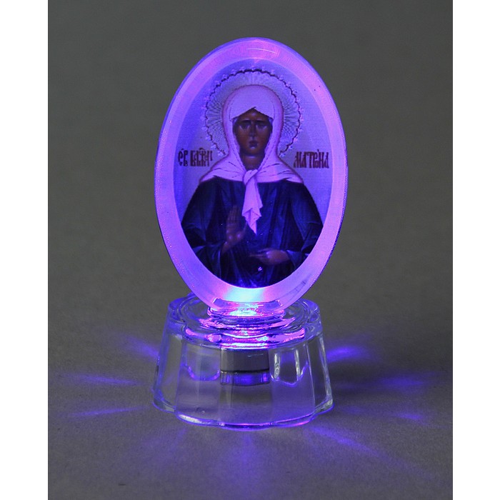 Икона "Матрона Московская" со светодиодом, овальная
