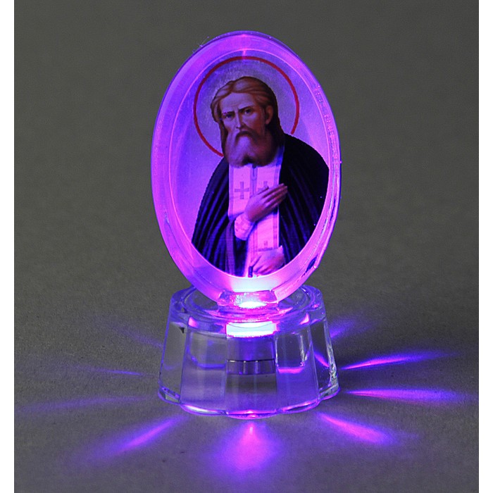 Икона "Серафим Саровский" со светодиодом, овальная