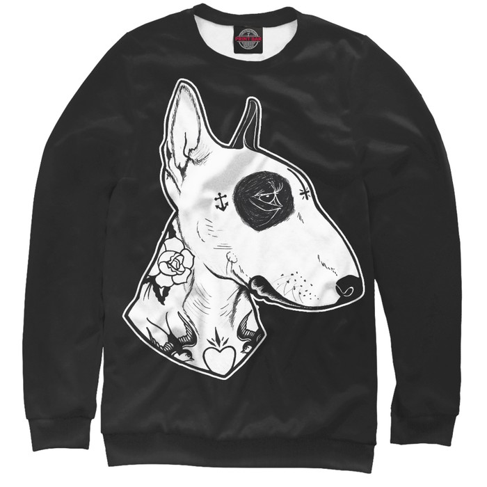 Свитшот для девочки "Пёс в татуировках" , рост 104 см HIP-389596