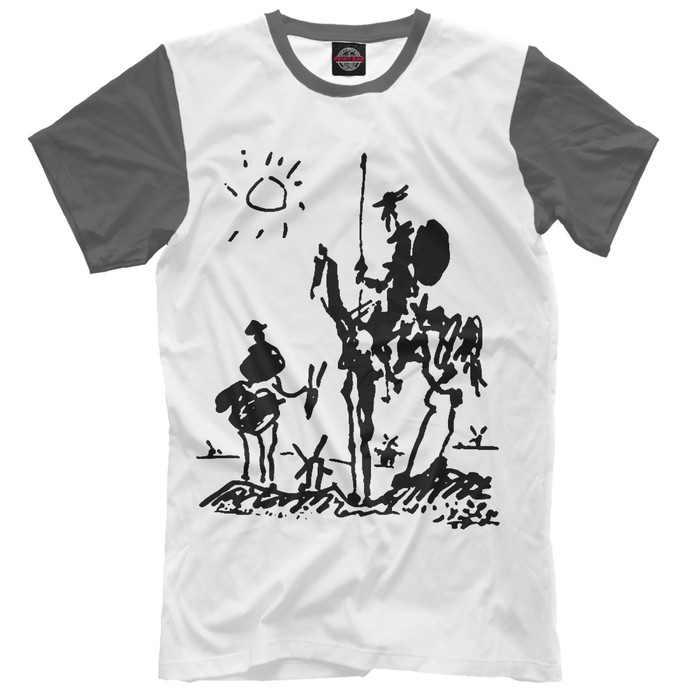 Футболка для мальчика "Дон Кихот и Санчо Панса - Дали" , рост 158 см NOV-237902