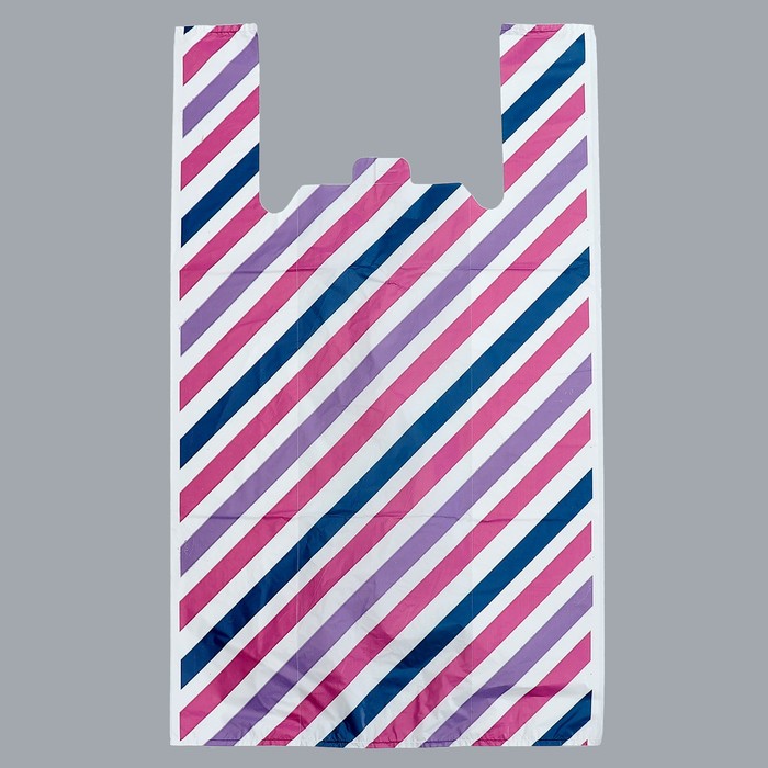 Пакет "Параллели", полиэтиленовый майка, 45 х 75 см, 22 мкм