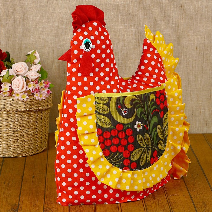 Грелка на чайник «Курица», хохлома