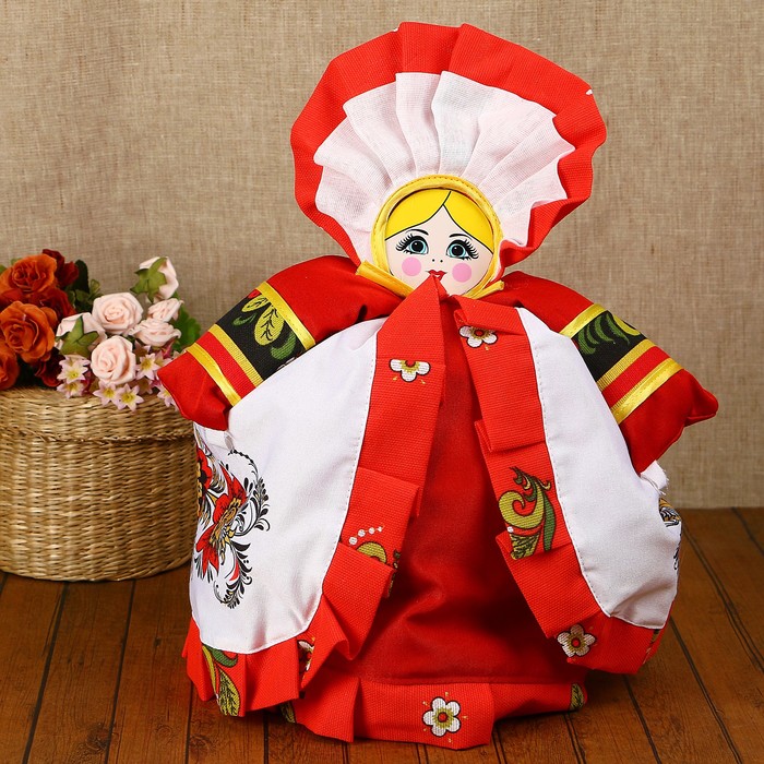 Грелка на чайник «Дымковская матрёшка», хохлома