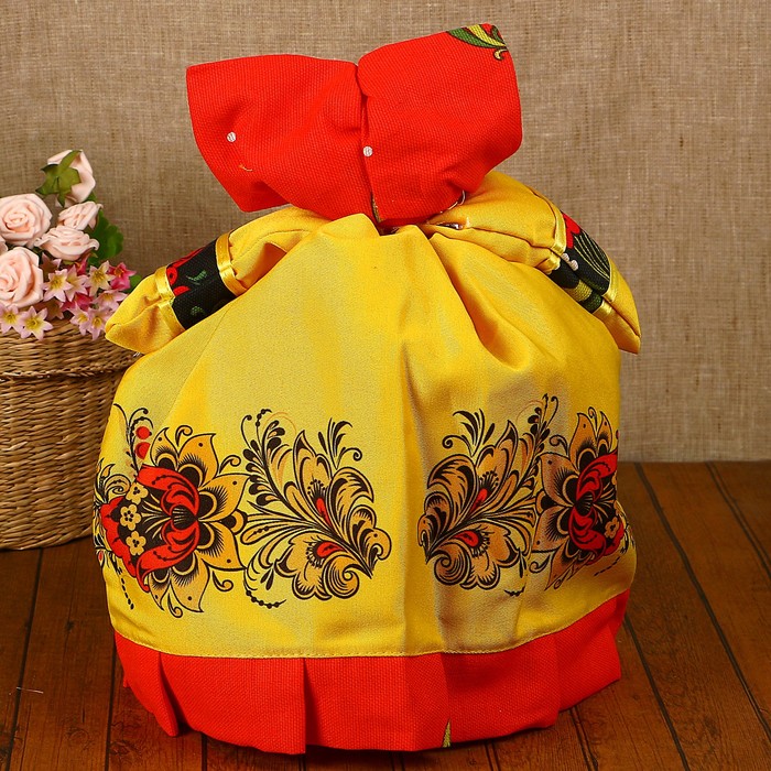 Грелка на чайник «Барыня», с балеро, хохлома, малая