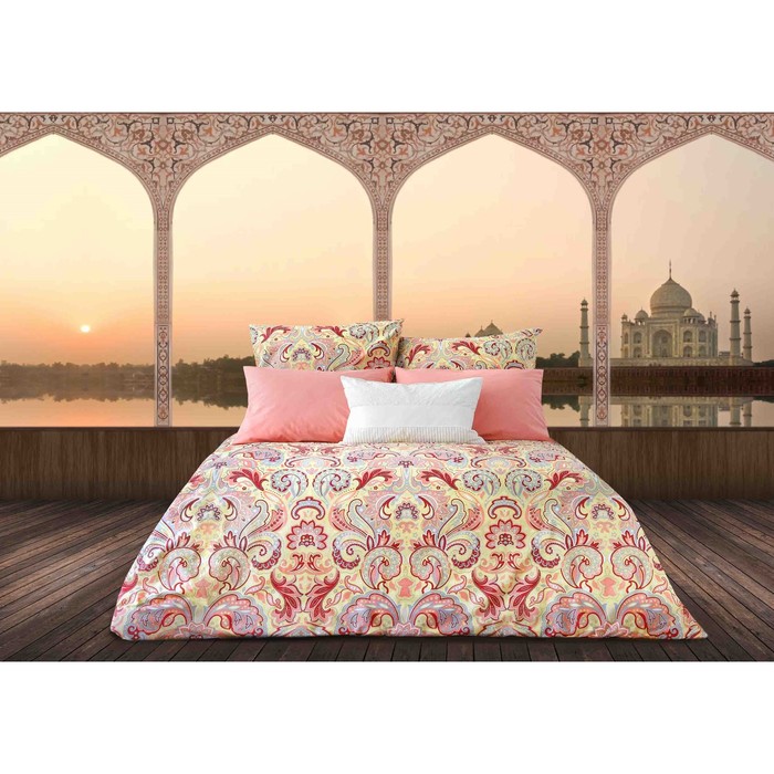 КПБ 1,5 сп "Жемчужина Индии", 145х220 см, 143х215 см, 70х70 см-2 шт., перкаль 117 г/м2