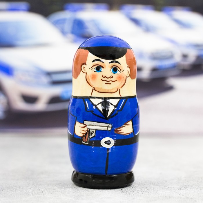 Матрешка 3 кукольная "Полиция", 11 см