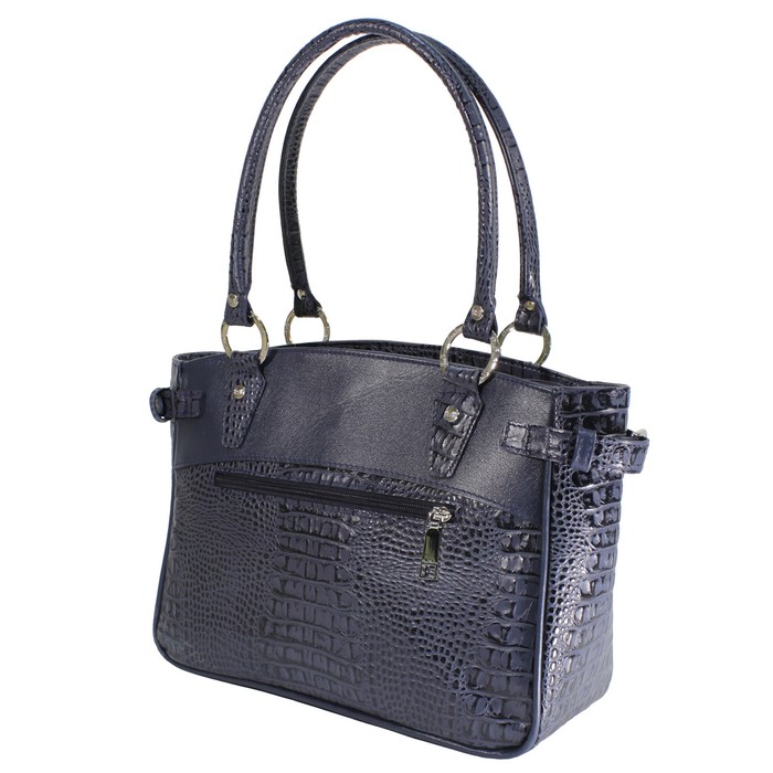 Сумка женская, 3 отделения на молнии, цвет синий