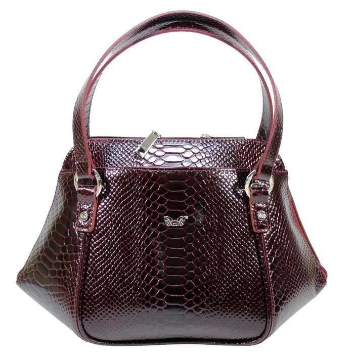 Сумка женская, 3 отделения на молнии, наружный карман, цвет бордовый