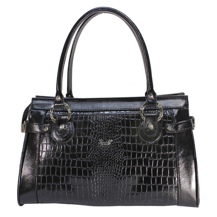 Сумка женская на молнии, плечевой ремень, 3 отдела, цвет чёрный