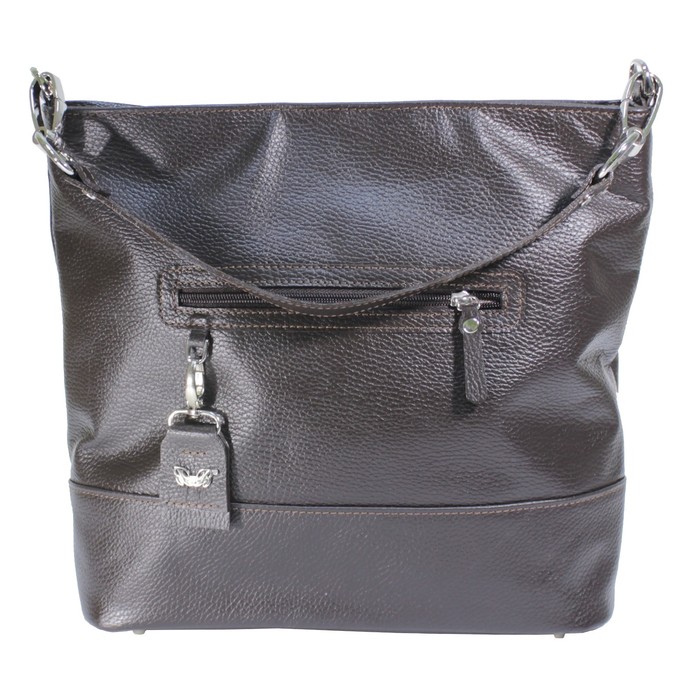 Сумка женская, отделение на молнии, наружный карман, цвет коричневый