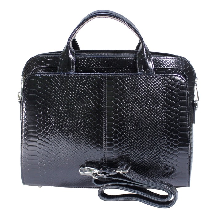 Сумка женская на молнии, плечевой ремень, 2 отделения, цвет чёрный