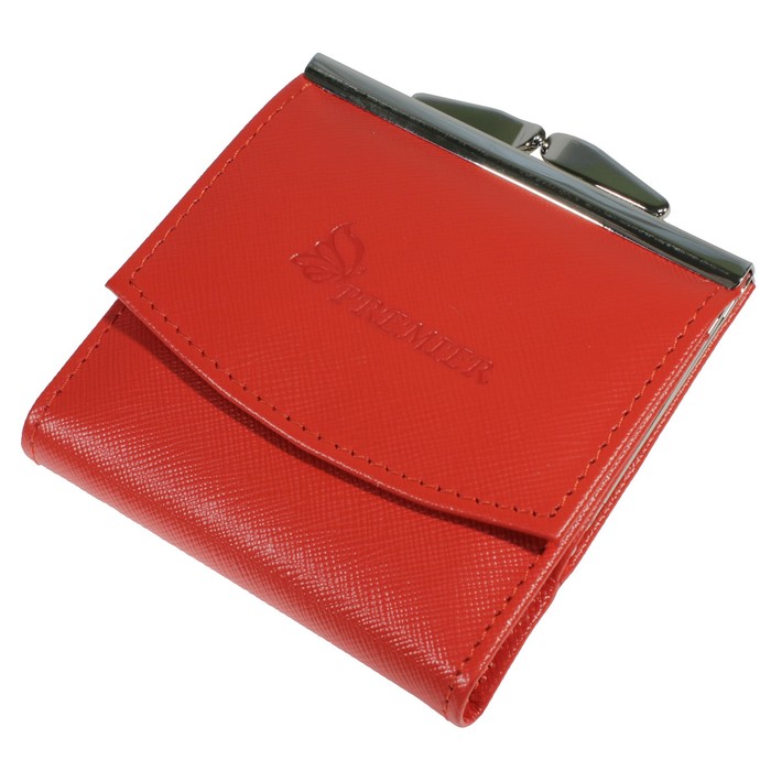 Кошелёк женский раскладной, 1 отдел для купюр, для монет, для кредитных карт, цвет красный