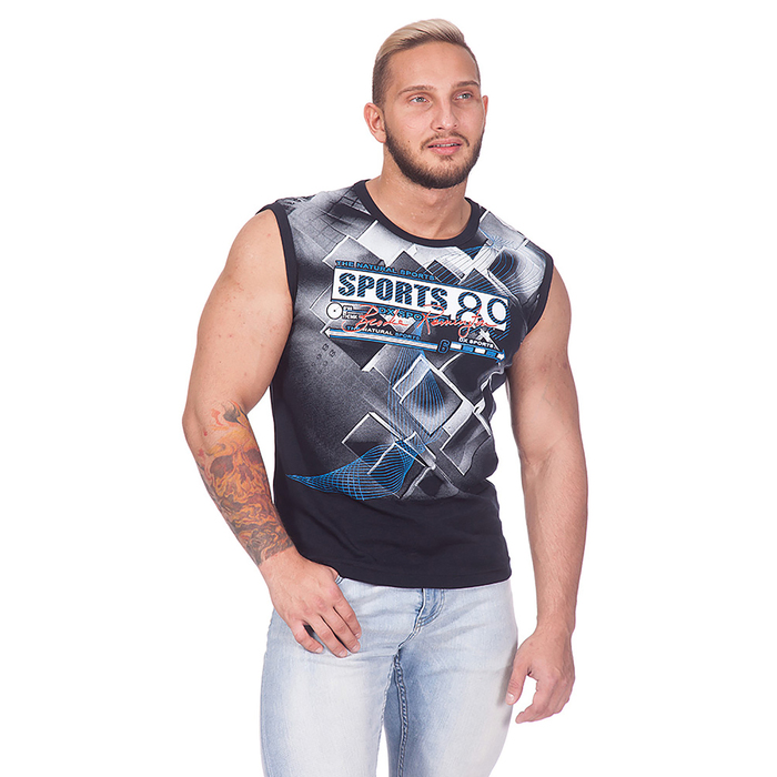 Майка мужская 389 цвет тёмно-синий, р-р 58-60 (5XL)