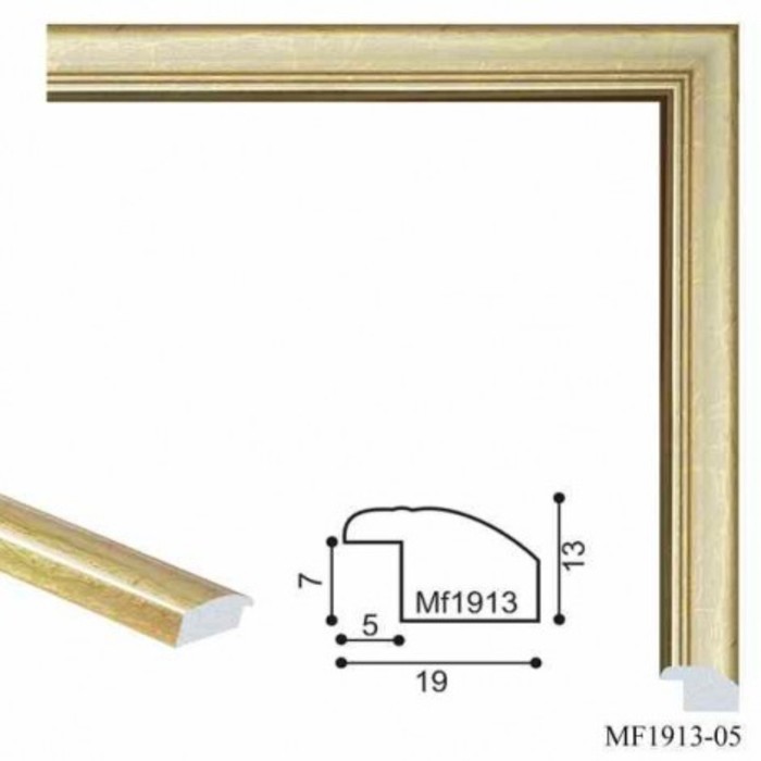Багет пластиковый 19мм*13мм*2.9м (Ш*В*Д) 1913-05 светлое дерево