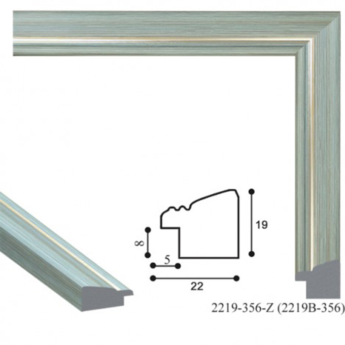 Багет пластиковый 22мм*19мм*2.9м (Ш*В*Д) CD 2219-356 серый с золотым