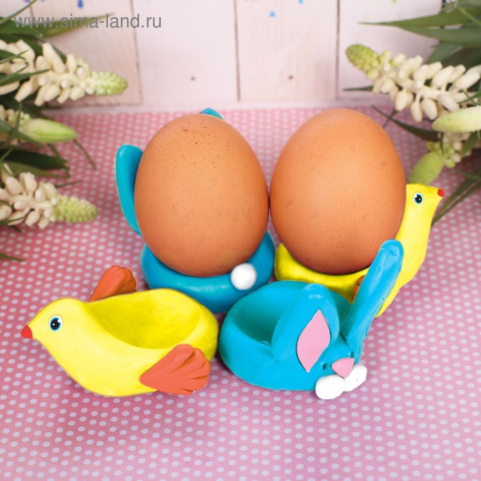 Подставки для яиц из массы для лепки Кролик