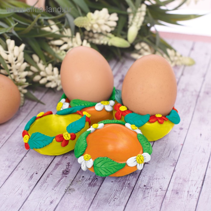 Подставки для яиц из массы для лепки С Пасхой!